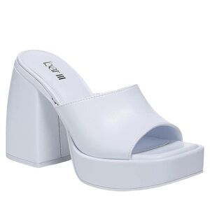 bar III Womens Nessa P Slip On Casual Platform Sandals White 8.5 Medium